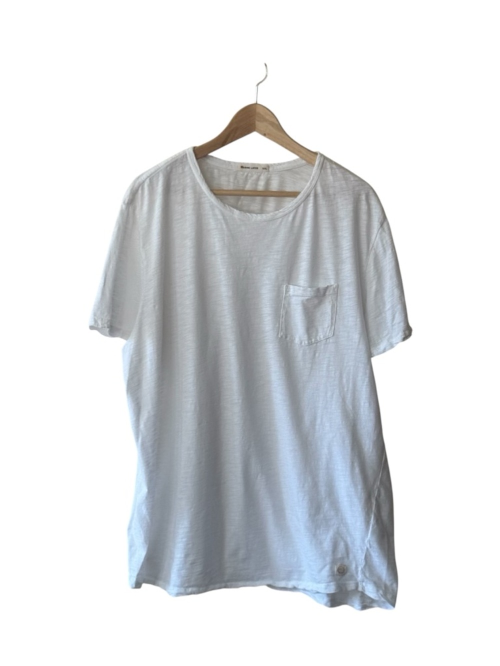 Marine Layer 100% Cotton White Textured Scoop Neck Tee XXL